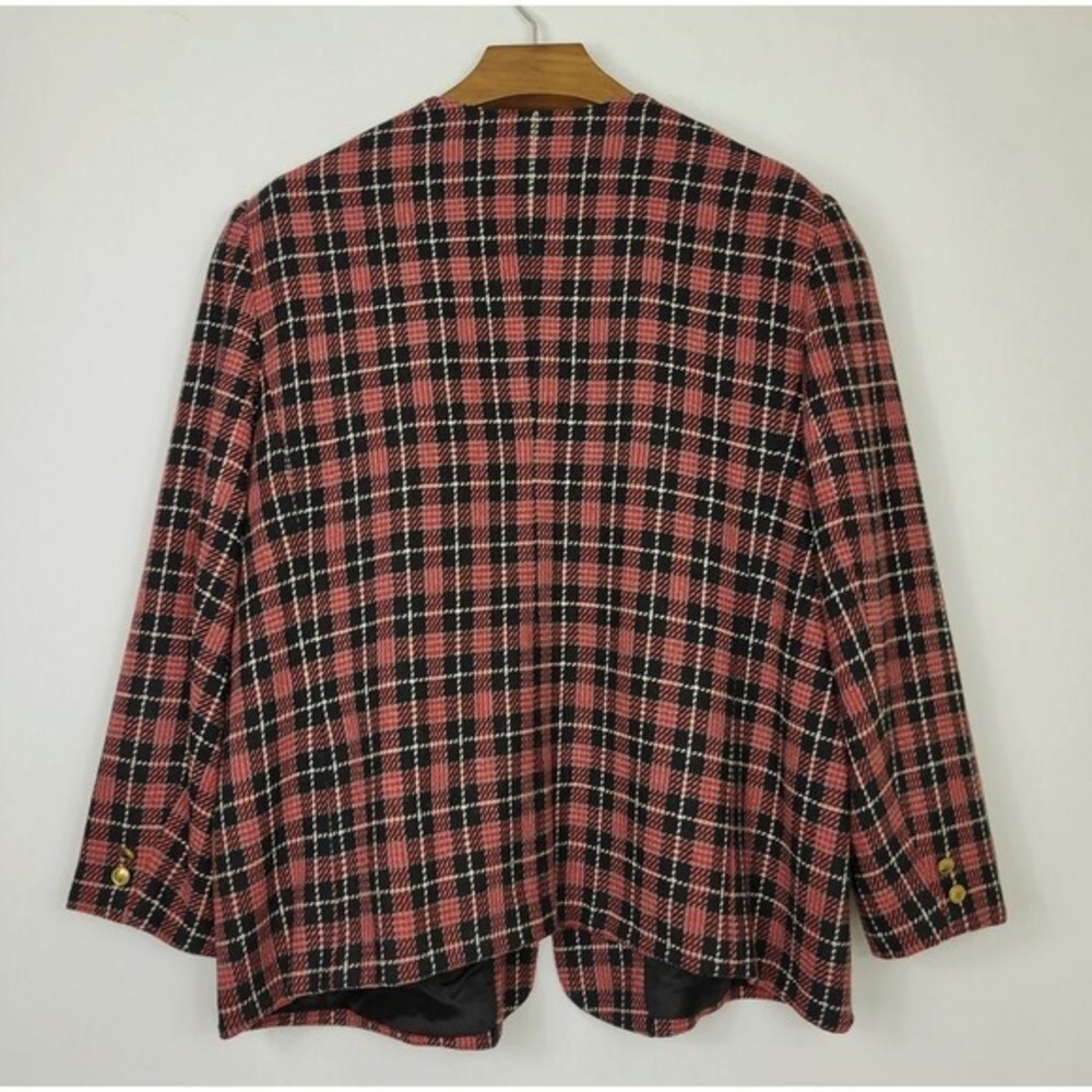 Plaid Wool Mix Blazer 24W - Picture 2 of 8